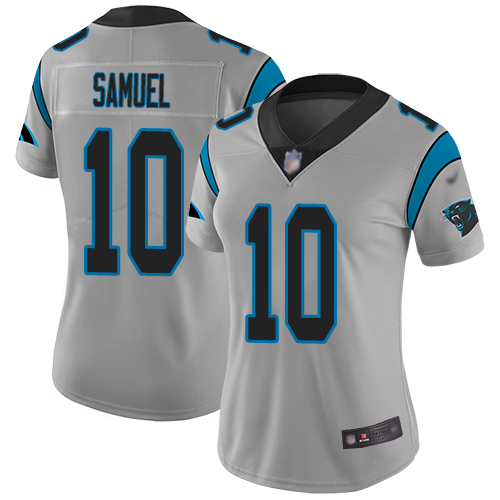 Carolina Panthers Limited Silver Women Curtis Samuel Jersey NFL Football #10 Inverted Legend->women nfl jersey->Women Jersey